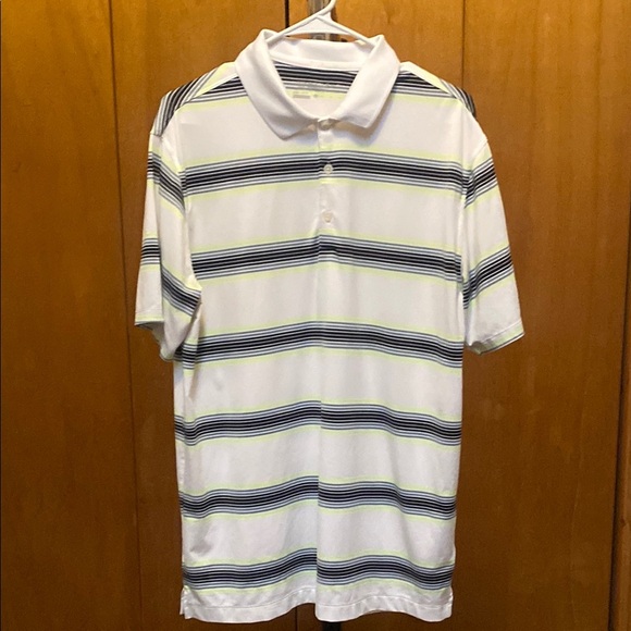 NIKE MEN'S GOLF TOUR PERFORMANCE SHORT SLEEVE WHITE STRIPE POLO SHIRT SZ M - Picture 1 of 9